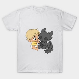 Best friend forever, baby dragon Toothless, baby boy with dragon, my first birthday T-Shirt